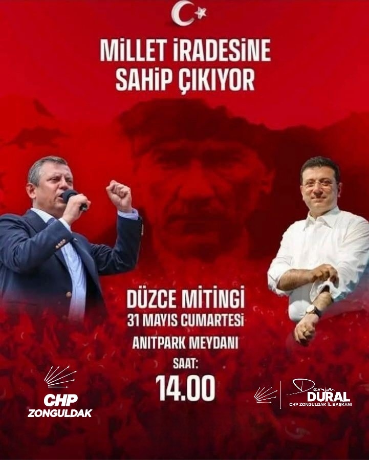 CHP Zonguldak İl Başkanı Devrim Dural’dan Düzce Mitingi’ne Davet: “Bu Bir Demokrasi ve Hukuk Mücadelesidir”