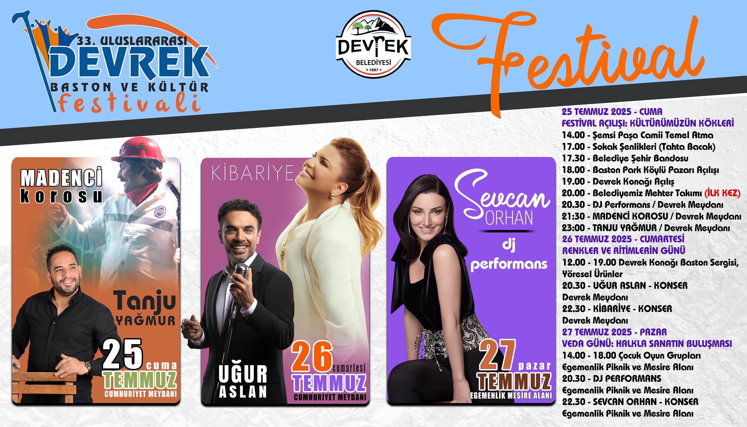 Devrek’te Festival Coşkusu Başlıyor: 33. Uluslararası Baston ve Kültür Festivali Programı Belli Oldu