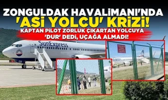 Zonguldak Havalimanı’nda ‘Asi Yolcu’ krizi! Kaptan zorluk çıkaran yolcuya ‘Dur’ dedi!