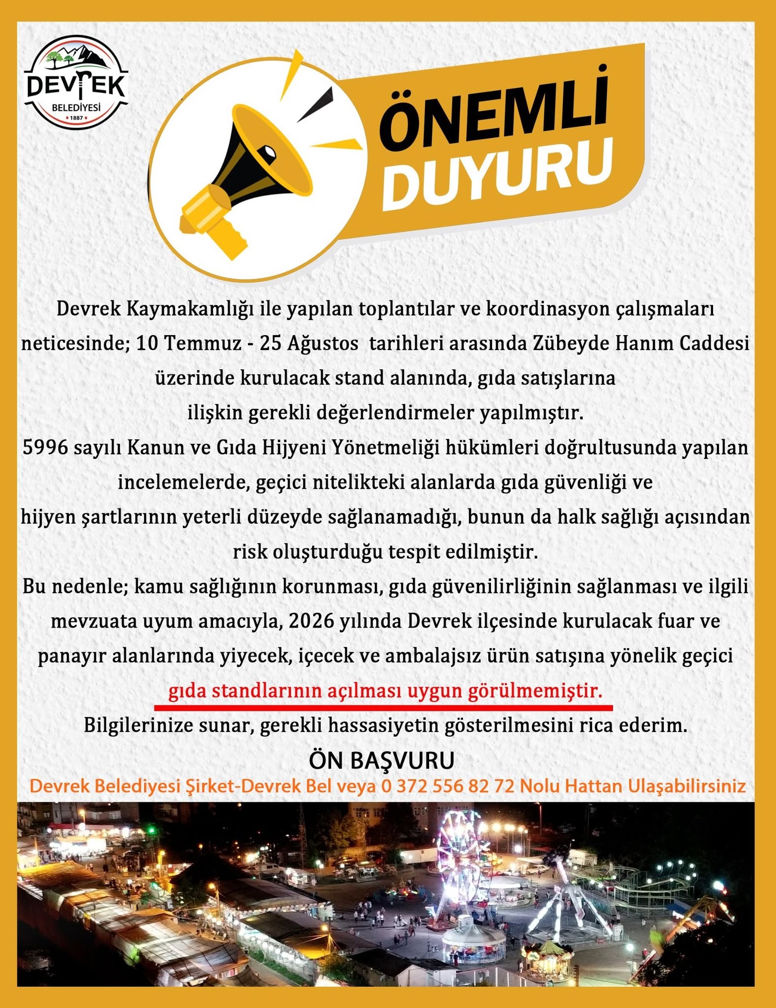 Stantlar İçin Flaş Gelişme: Yiyecek Stantları Açılmayacak