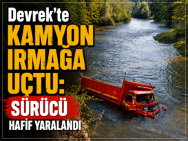 Devrek’te Kamyon Irmağa Uçtu: Sürücü Hafif Yaralandı