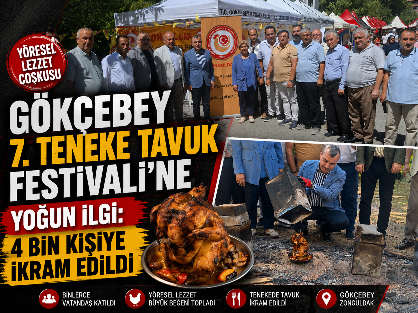 Gökçebey 7. Teneke Tavuk Festivali’ne Yoğun İlgi: 4 Bin Kişiye İkram Edildi